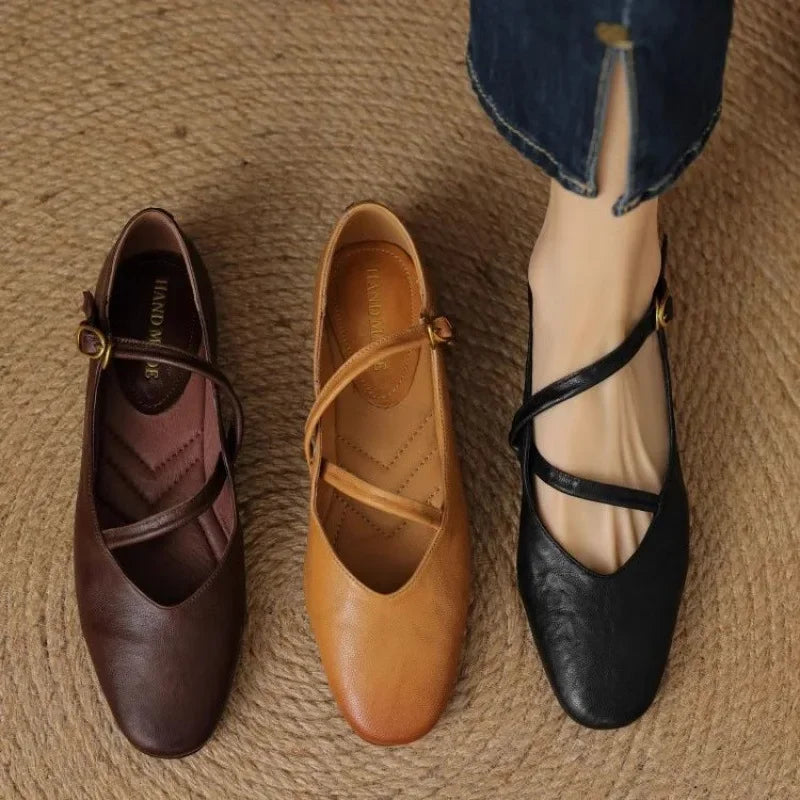 Esmee | Dames Casual Leren Platte Schoenen