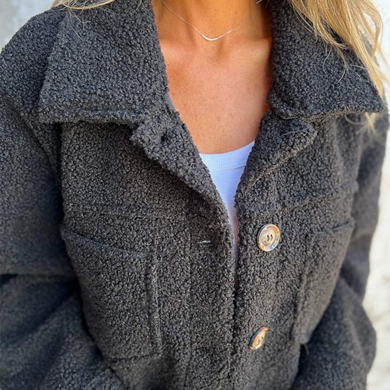 Britt | Dames Herfst Teddy Jas met Knopen