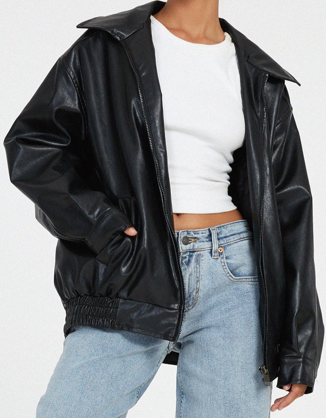 Vera | Dames Vintage Oversized Leren Jas