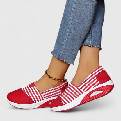 Gabrielle | Dames Gestreepte Platform Instap Sneakers
