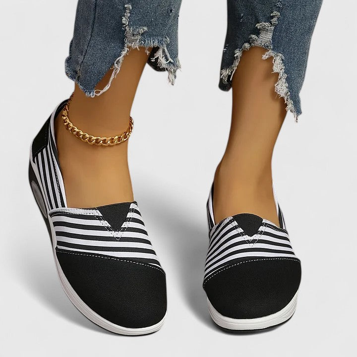 Gabrielle | Dames Gestreepte Platform Instap Sneakers