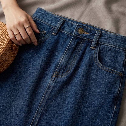 Eleanor | Dames Hoge Taille A-lijn Spijker Minirok