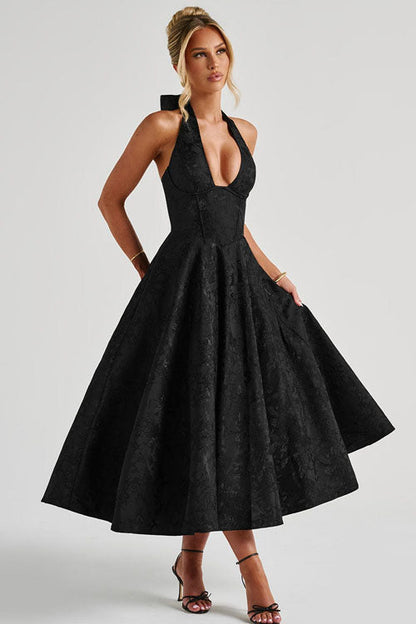 Esmeralda | Dames Elegante A-lijn Midi Halter Bruiloftsjurk