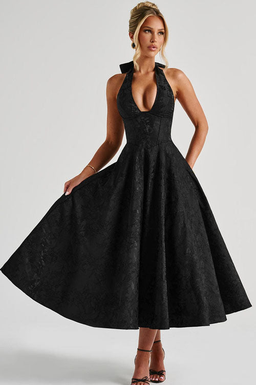 Esmeralda | Dames Elegante A-lijn Midi Halter Bruiloftsjurk