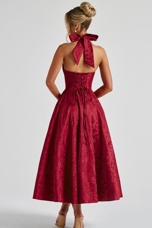 Esmeralda | Dames Elegante A-lijn Midi Halter Bruiloftsjurk