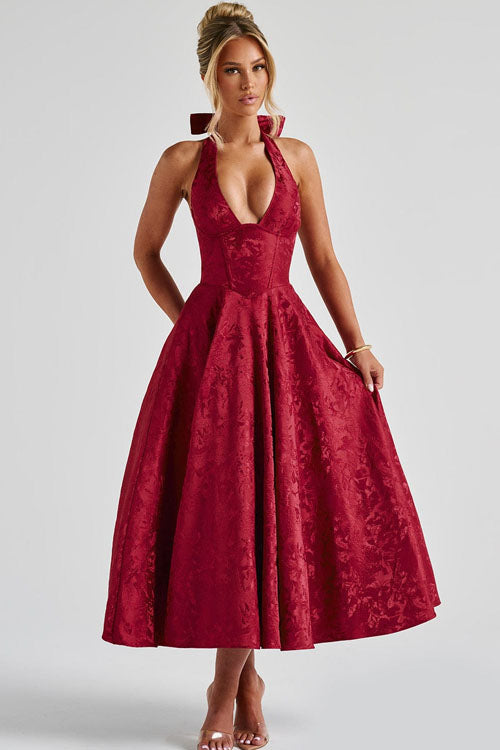 Esmeralda | Dames Elegante A-lijn Midi Halter Bruiloftsjurk