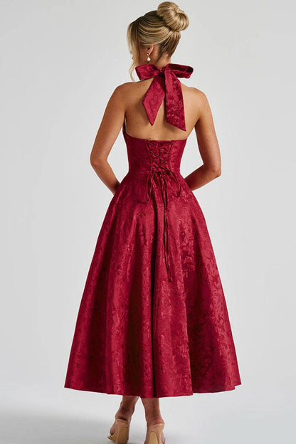 Esmeralda | Dames Elegante A-lijn Midi Halter Bruiloftsjurk