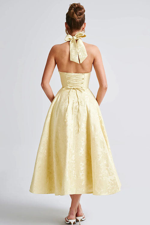 Esmeralda | Dames Elegante A-lijn Midi Halter Bruiloftsjurk