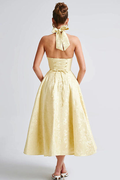 Esmeralda | Dames Elegante A-lijn Midi Halter Bruiloftsjurk