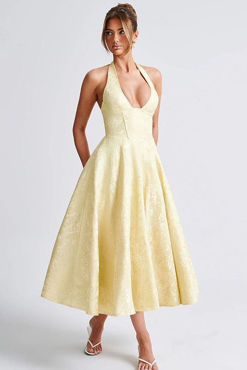 Esmeralda | Dames Elegante A-lijn Midi Halter Bruiloftsjurk