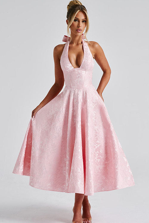 Esmeralda | Dames Elegante A-lijn Midi Halter Bruiloftsjurk