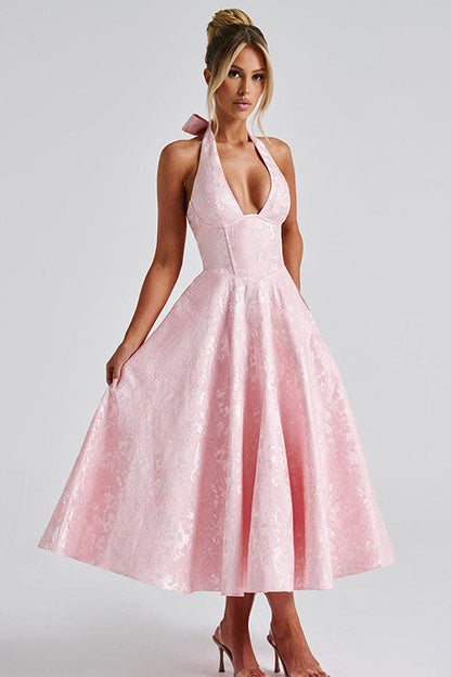 Esmeralda | Dames Elegante A-lijn Midi Halter Bruiloftsjurk