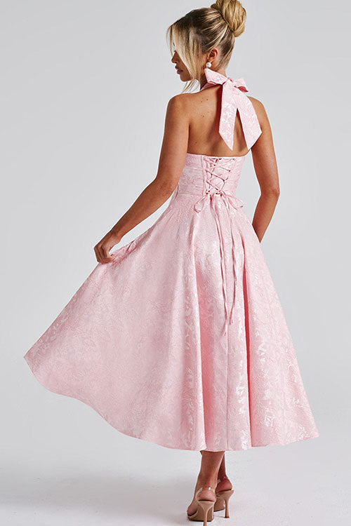 Esmeralda | Dames Elegante A-lijn Midi Halter Bruiloftsjurk