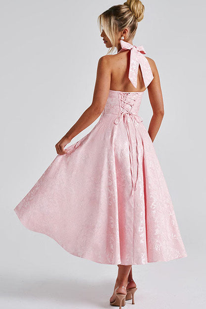Esmeralda | Dames Elegante A-lijn Midi Halter Bruiloftsjurk