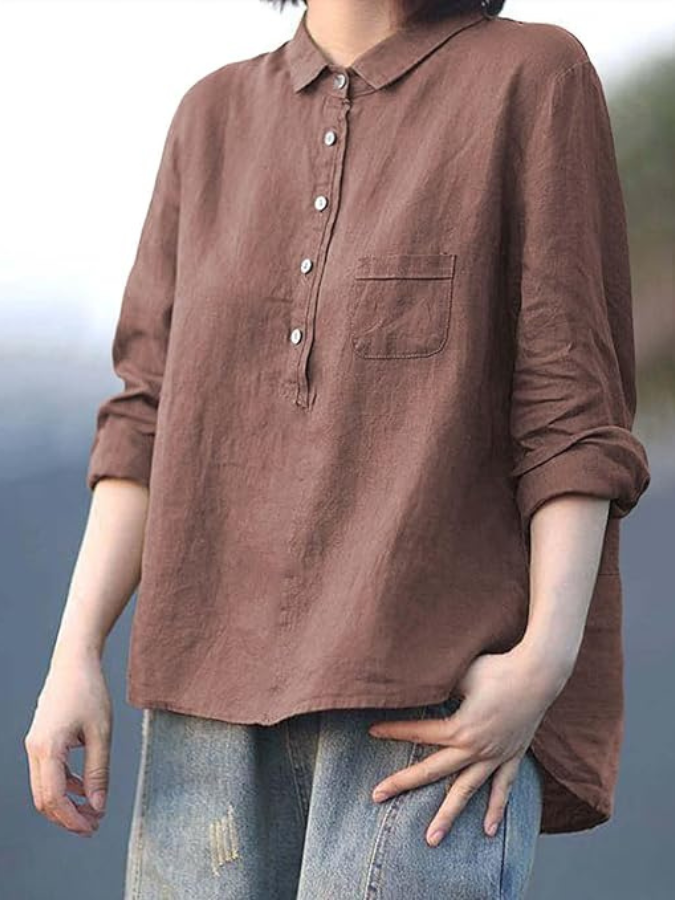 Lente | Dames Vintage Losvallende Lange Mouw Blouse