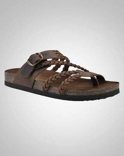 Mabel | Dames Gevlochten Kurken Voetbed Sandalen