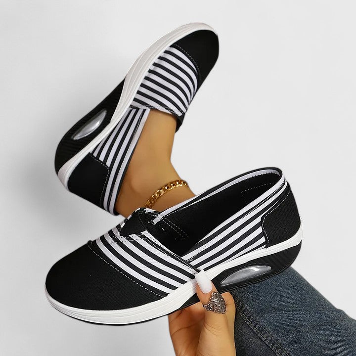 Gabrielle | Dames Gestreepte Platform Instap Sneakers