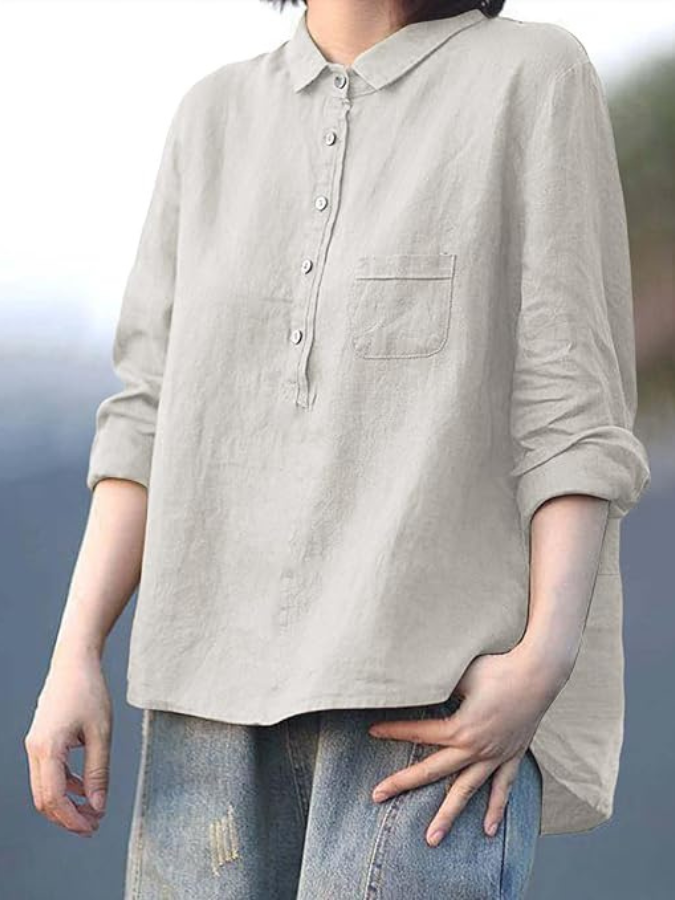 Lente | Dames Vintage Losvallende Lange Mouw Blouse