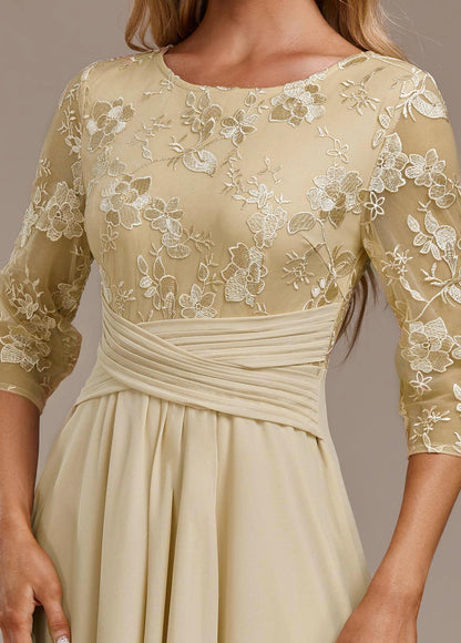 Cassidy | Dames Geborduurde Chiffon Midi Jurk