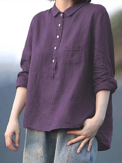 Lente | Dames Vintage Losvallende Lange Mouw Blouse