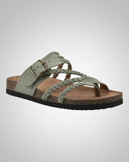 Mabel | Dames Gevlochten Kurken Voetbed Sandalen