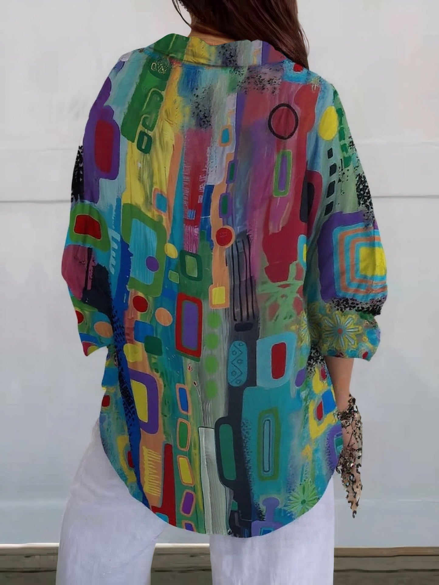 Emma | Dames Casual Geometrische Blouse