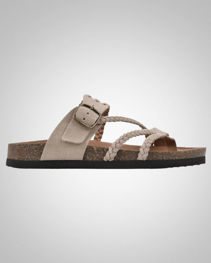 Mabel | Dames Gevlochten Kurken Voetbed Sandalen