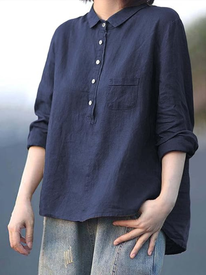 Lente | Dames Vintage Losvallende Lange Mouw Blouse