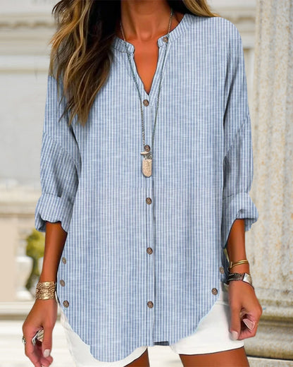 Tygo | Dames Gestreepte Casual Lange Mouwen Blouse