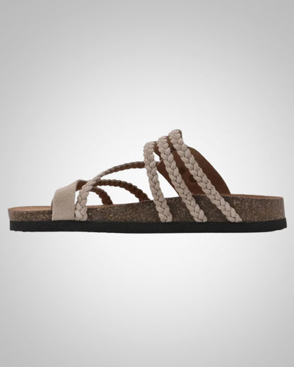 Mabel | Dames Gevlochten Kurken Voetbed Sandalen