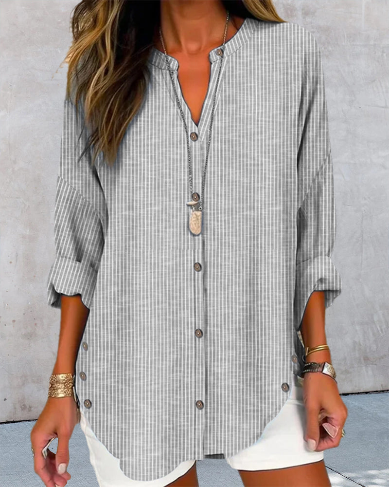 Tygo | Dames Gestreepte Casual Lange Mouwen Blouse