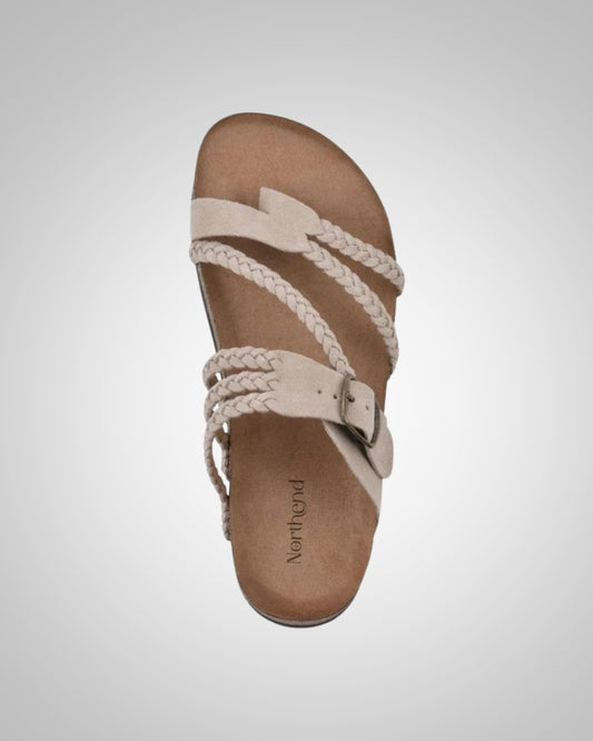 Mabel | Dames Gevlochten Kurken Voetbed Sandalen