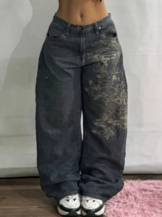 Lieke | Dames Zwarte Wijde Boyfriend Jeans