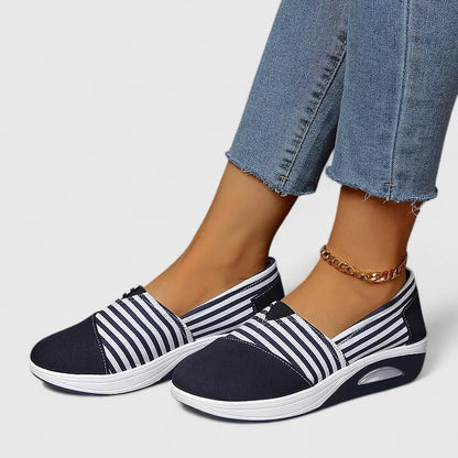 Gabrielle | Dames Gestreepte Platform Instap Sneakers