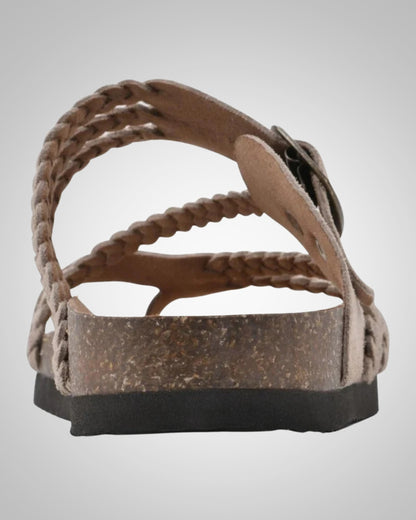 Mabel | Dames Gevlochten Kurken Voetbed Sandalen