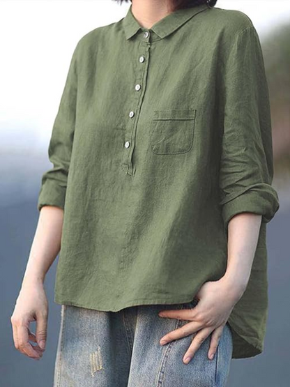 Lente | Dames Vintage Losvallende Lange Mouw Blouse