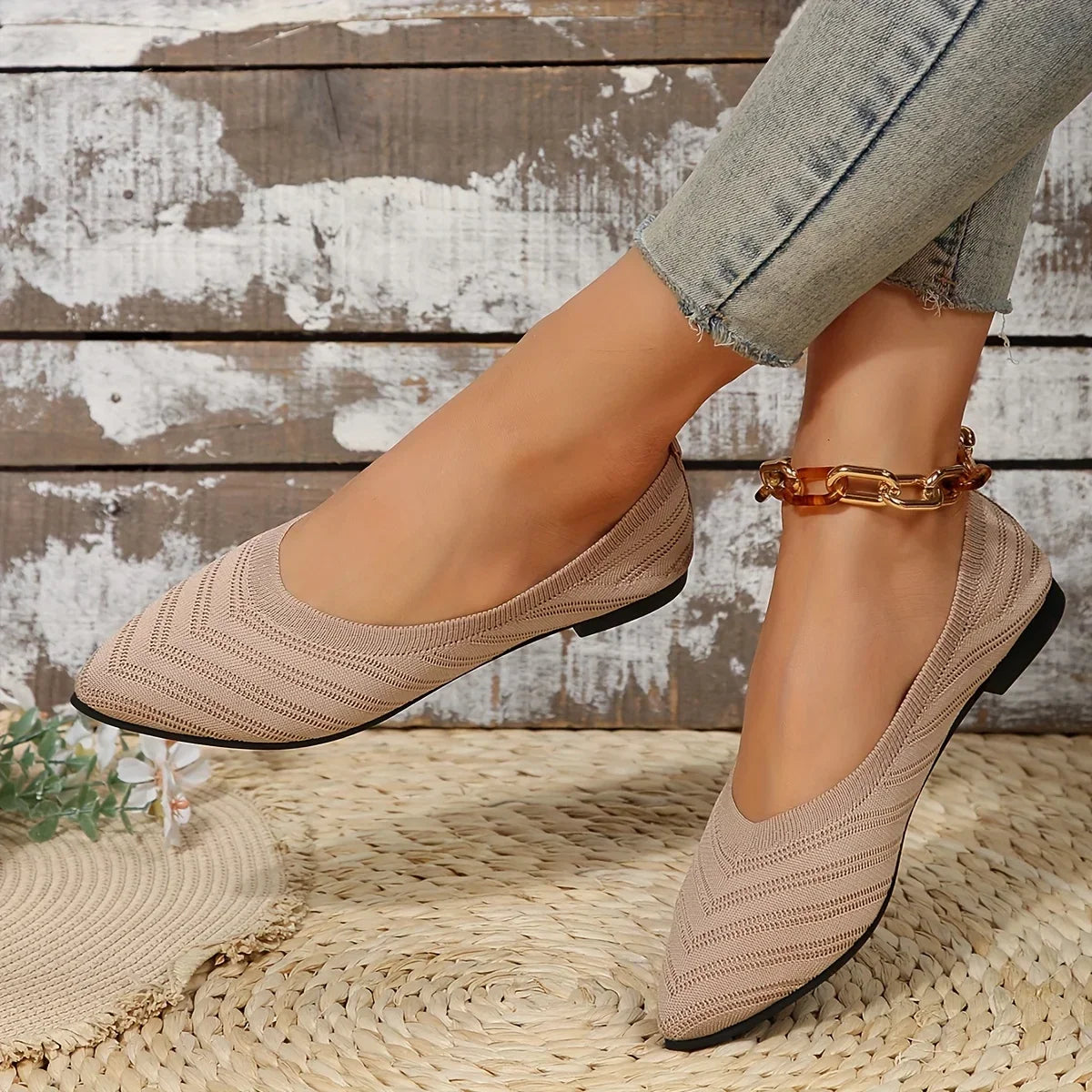 Hannah | Dames Elegante Gebreide Ballerina's