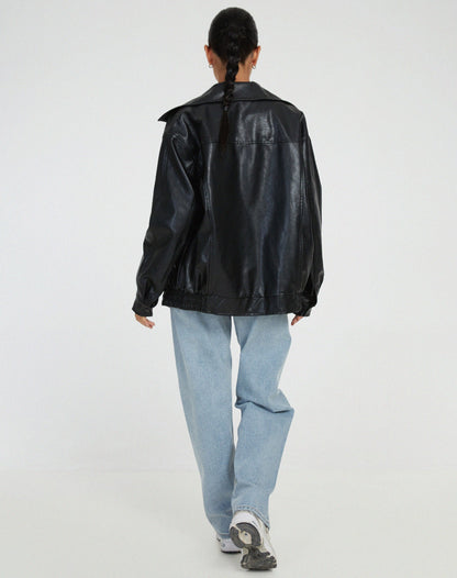 Vera | Dames Vintage Oversized Leren Jas