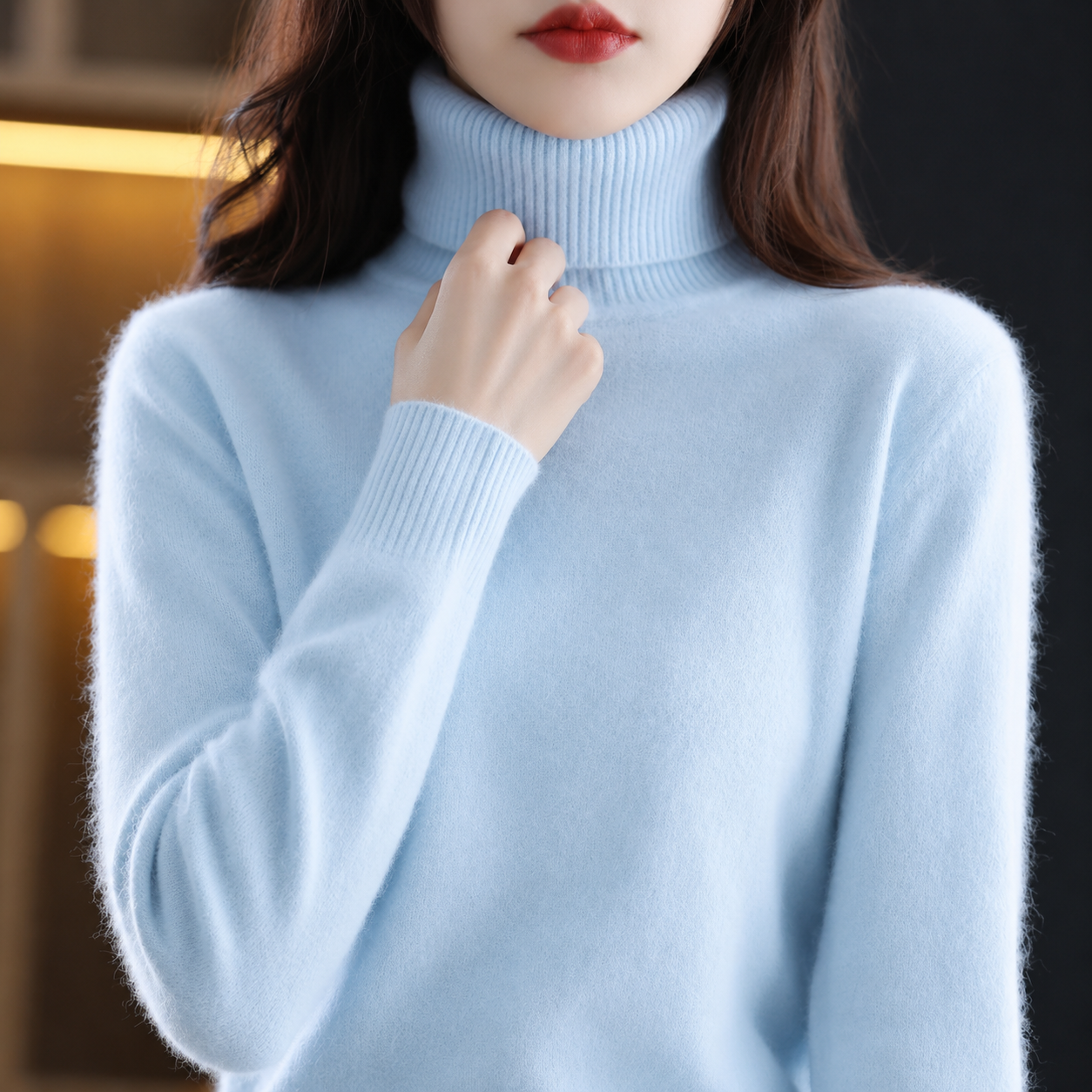 Kiki | Dames Geribbelde Gebreide High Neck Trui