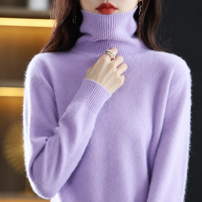 Kiki | Dames Geribbelde Gebreide High Neck Trui