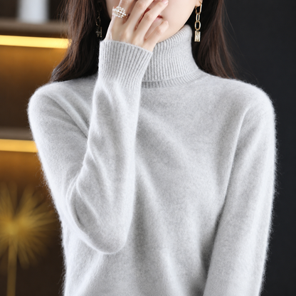 Kiki | Dames Geribbelde Gebreide High Neck Trui