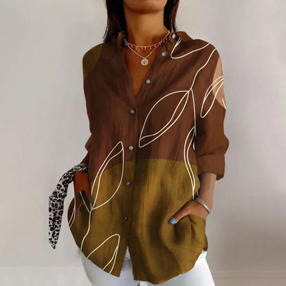 Vintage Blouse with Color Block