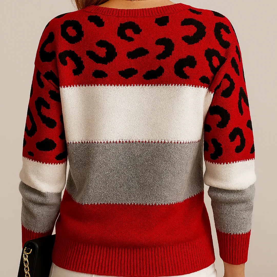 Bente | Dames Casual Luipaardprint Trui