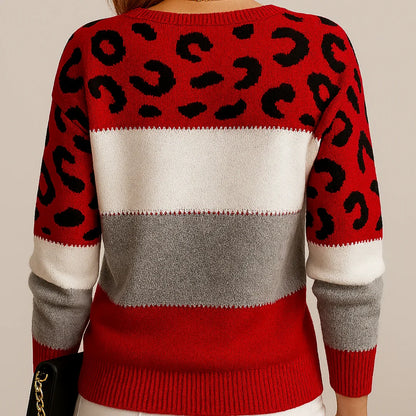 Bente | Dames Casual Luipaardprint Trui