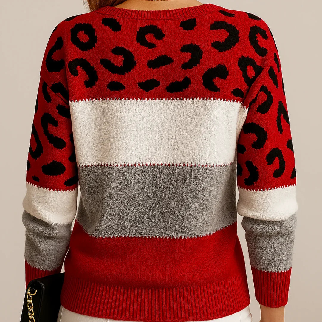Bente | Dames Casual Luipaardprint Trui
