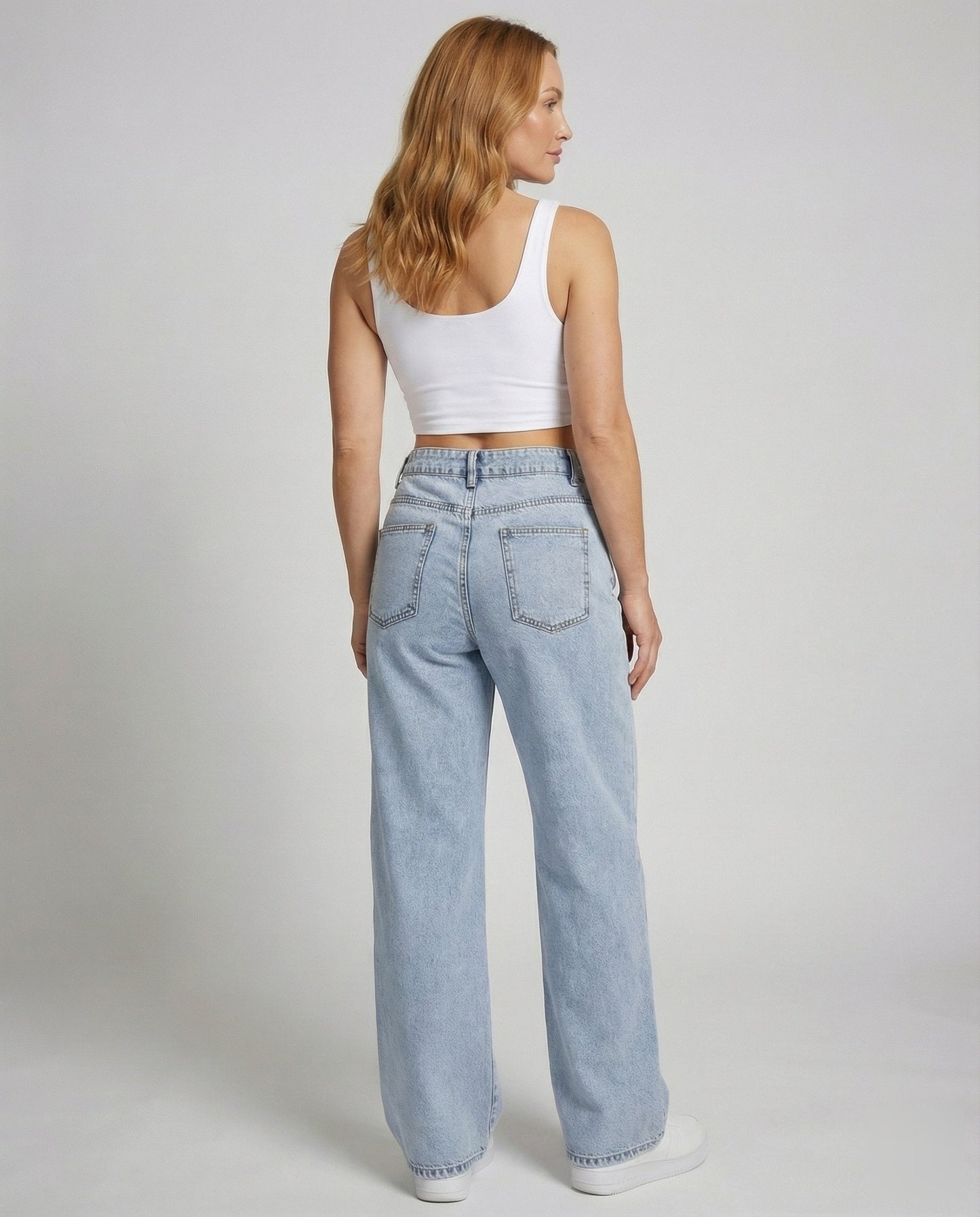 Marit | Dames Vintage Wijde Hoge Taille Jeans