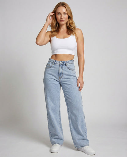 Marit | Dames Vintage Wijde Hoge Taille Jeans