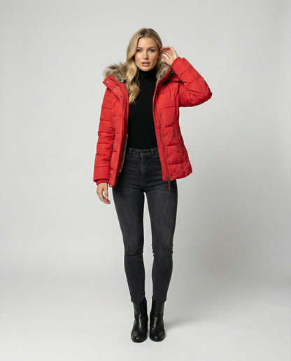 Eulalia | Dames Warme Lange Winterjas met Faux Fur