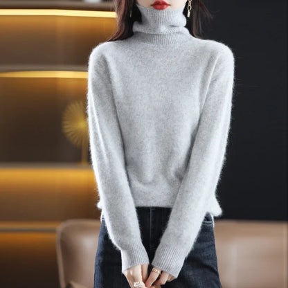 Kiki | Dames Geribbelde Gebreide High Neck Trui