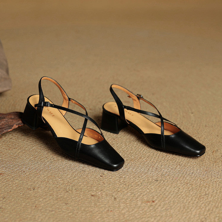 Naomi | Dames Casual Leren Blok Hakken